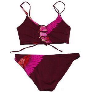 NWT Maaji Lattice Bikini Top & Bottom Reversible 2 Piece Set Medium M